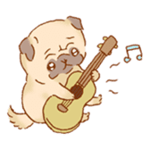 Sticker of a cute pug sticker #11616749