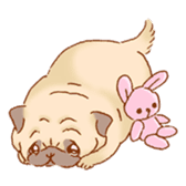 Sticker of a cute pug sticker #11616754