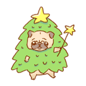 Sticker of a cute pug sticker #11616763