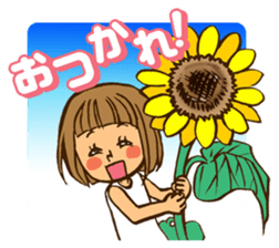 Smail!A girl with bobbed hair. sticker #11617931