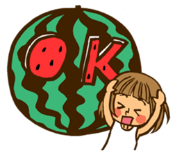 Smail!A girl with bobbed hair. sticker #11617936