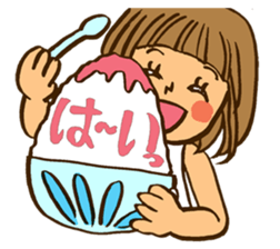 Smail!A girl with bobbed hair. sticker #11617939