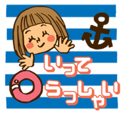 Smail!A girl with bobbed hair. sticker #11617943