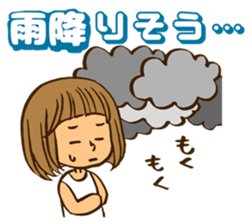 Smail!A girl with bobbed hair. sticker #11617944