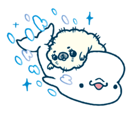 Short white dolphin. sticker #11618337