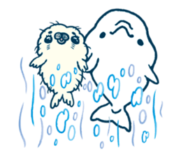 Short white dolphin. sticker #11618338