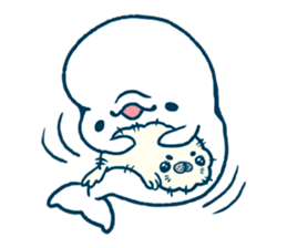 Short white dolphin. sticker #11618339