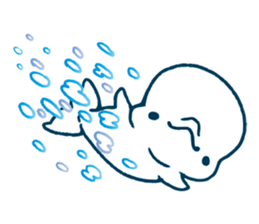 Short white dolphin. sticker #11618341