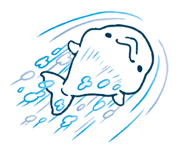 Short white dolphin. sticker #11618342