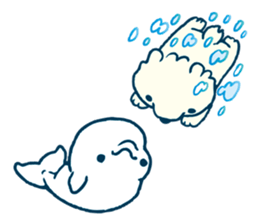 Short white dolphin. sticker #11618346