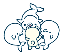 Short white dolphin. sticker #11618347
