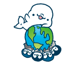 Short white dolphin. sticker #11618354