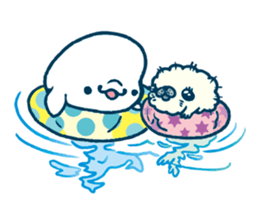 Short white dolphin. sticker #11618355