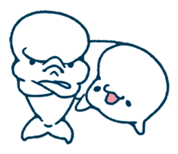 Short white dolphin. sticker #11618357