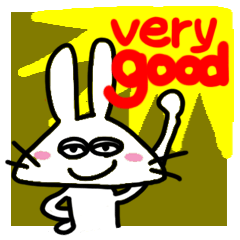 Reaction of a cute rabbit.