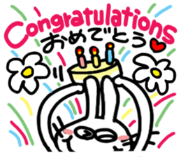 Reaction of a cute rabbit. sticker #11618899