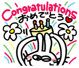 Reaction of a cute rabbit. sticker #11618899