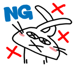 Reaction of a cute rabbit. sticker #11618918