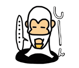 white monkey,wait for a reply. sticker #11620219