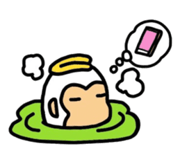 white monkey,wait for a reply. sticker #11620221
