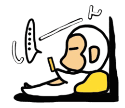 white monkey,wait for a reply. sticker #11620222
