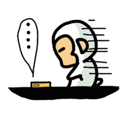 white monkey,wait for a reply. sticker #11620231