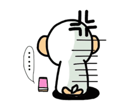 white monkey,wait for a reply. sticker #11620232