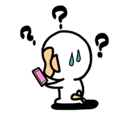 white monkey,wait for a reply. sticker #11620233