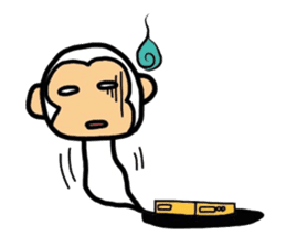 white monkey,wait for a reply. sticker #11620234