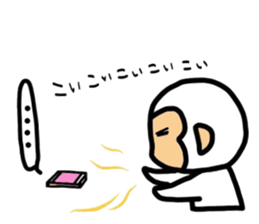 white monkey,wait for a reply. sticker #11620235