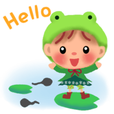 little frog girl chiple sticker #11623609