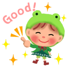 little frog girl chiple sticker #11623615