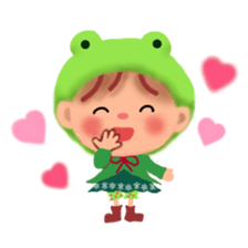 little frog girl chiple sticker #11623620