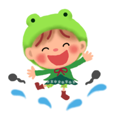 little frog girl chiple sticker #11623622