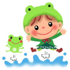 little frog girl chiple sticker #11623623