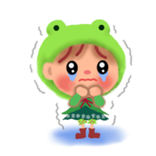 little frog girl chiple sticker #11623625