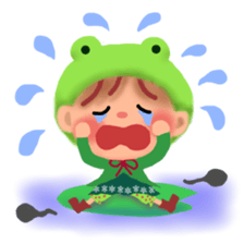 little frog girl chiple sticker #11623626