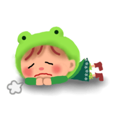 little frog girl chiple sticker #11623627