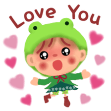 little frog girl chiple sticker #11623645