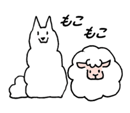 Samoyed, chicken and sheep sticker #11624687