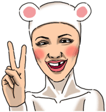 Special Sticker of White bear woman ver2 sticker #11627657