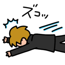 A relaxing school boy sticker #11628751