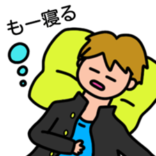 A relaxing school boy sticker #11628766