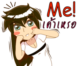 Cartoon lady language Thai/eng v2 sticker #11630185