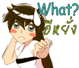 Cartoon lady language Thai/eng v2 sticker #11630186