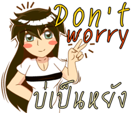 Cartoon lady language Thai/eng v2 sticker #11630190
