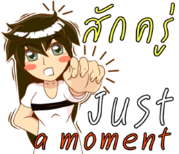 Cartoon lady language Thai/eng v2 sticker #11630191