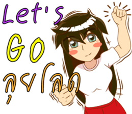 Cartoon lady language Thai/eng v2 sticker #11630193