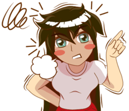 Cartoon lady language Thai/eng v2 sticker #11630195