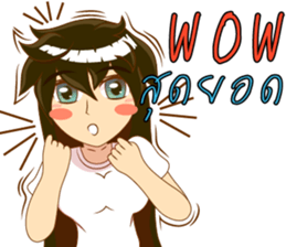 Cartoon lady language Thai/eng v2 sticker #11630197